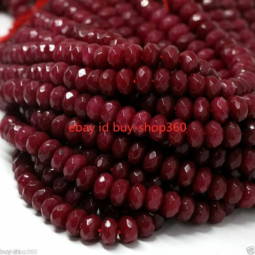 AAA Huge 6x10mm Natural Faceted Brazil Ruby Gemstone Rondelle Loose Beads 15/"