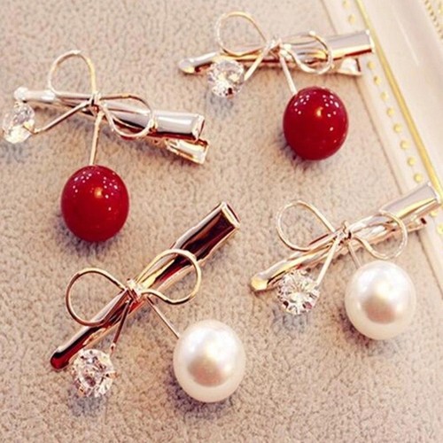 Hairpins Jewellery Accessories Cherry Bow Hair Jewelery 2pcs Pair Girls Headwear