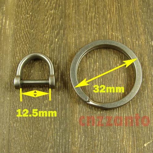 Mini Titanium Kubotan Waterproof Capsule key ring D shackle Earpick toothpick