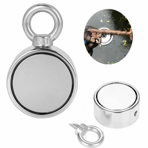 Double Sided Super Strong Neodymium Fishing Magnet 400//600//800LB Pulling Force
