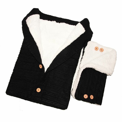 Babyschlafsack Neugeborene warme Kinderwagen-Säuglingsstrickdecke mit Handmuff