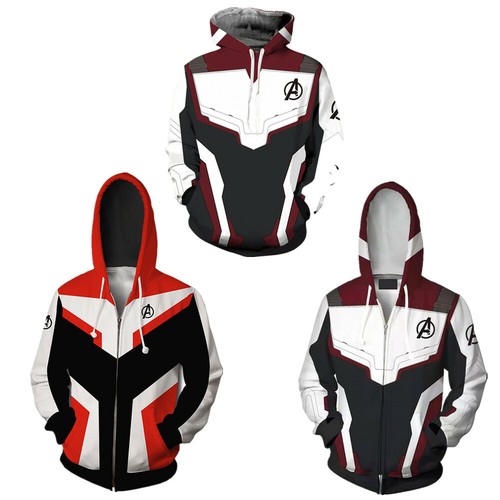 Avengers 4 Endgame Quantum Battle Suit Mens Adults Hoodie Sweatshirt Jacket Coat