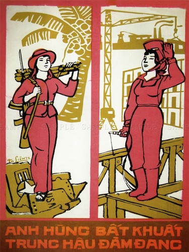 PROPAGANDA VIETNAM WAR HERO HOUSEWIFE WOMAN SOLDIER POSTER ART PRINT BB2780A