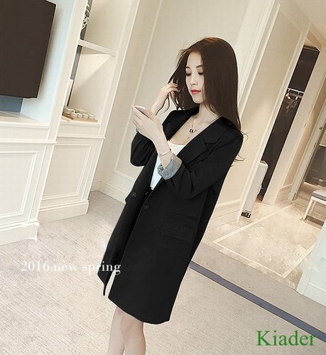 Spring//Autumn Women Hot Long Loose Slim Fit Blazer Coat Lapel Suit Trench Jacket