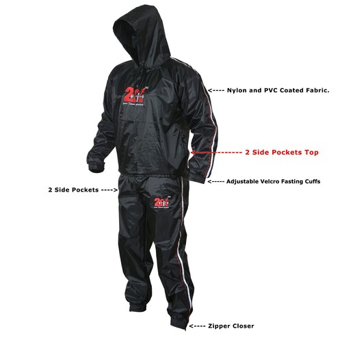 Heavy Duty 2Fit Sweat Suit Sauna Exercise Gym Suit Fitness Weight Loss Anti Rip