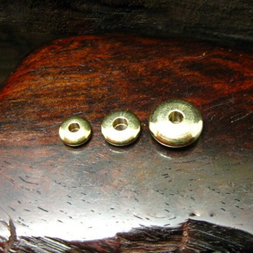 Solid Brass Rondelle Loose Metal Gold Spacer Beads Lot 5x2mm 6x2.5mm 8x3mm