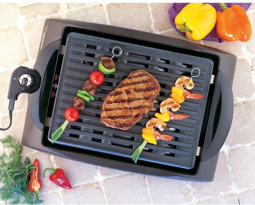 ZOJIRUSHI Electric Grill Indoor Non-Stick Titanium//Ceramic w// Cool-Touch Handles