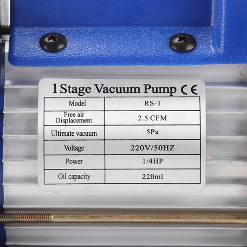 1//4HP 5Pa 2.5CFM Single-Stage Rotary Vane Vacuum Pump Oil Bottle AC 220V 50Hz