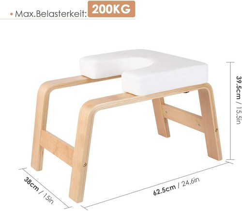 Yoga Chair Headstand Inversion Wood Bench Home Gym Fitness Equipment Trainer