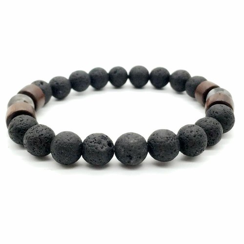 Unisex Lava Rock Diffuser Bracelet Elastic Natural Stone Yoga Beads Bracelet fr