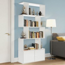 5/6-Tier Modern Bookshelf, Geometric Bookcase S Shaped Book Shelves for Zepiauhi
