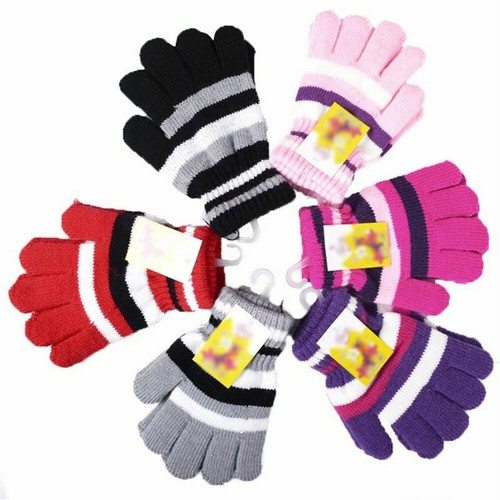 Children Girls Boys Magic Kids Elastic Mittens Knitted Warmer Winter Gloves X9T1