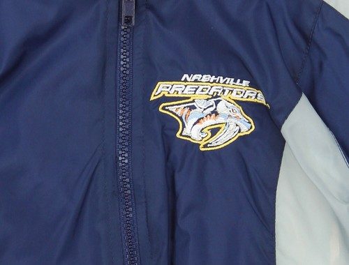 NHL Infant Nashville Predators Hooded Windbreaker Coverall Navy /& Grey
