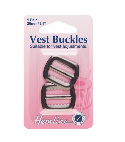 1 Pair H463.G HEMLINE Haberdashery VEST // WAISTCOAT BUCKLES: GUNMETAL - 20mm