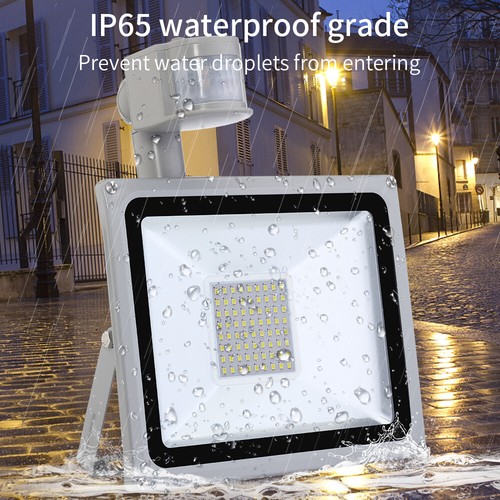 50W Waterproof LED Floodlight PIR Sensor Security Flood Light Cool Warm White UK