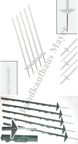 Weidezaunpfahl 105cm Grün o.Weiß Weidezaun Kunststoffpfähle Weidezaunpfähle