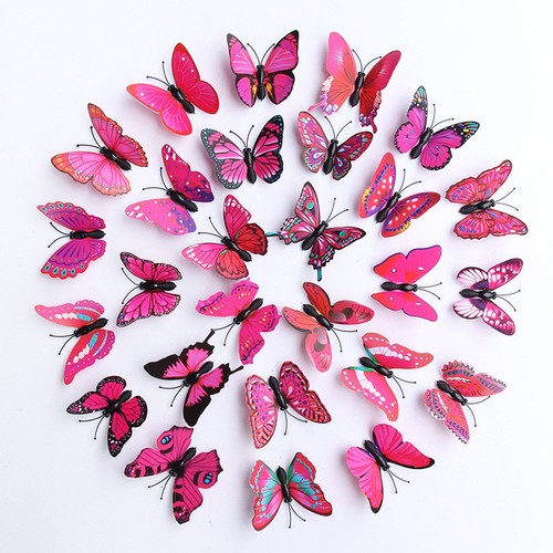 50x 3D Butterfly Wall Stickers Art Decal Home Room Decorations Decor Kids Magnet