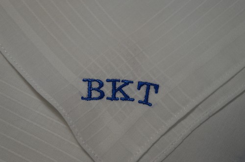 Birthday Present B With up to 3 letters 3 Gents Monogrammed Handkerchiefs