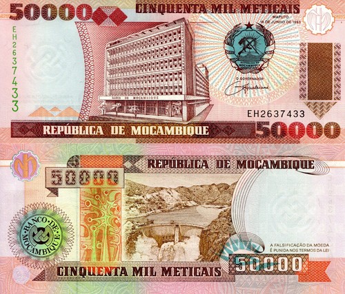 MOZAMBIQUE 50000 Meticais Banknote World Paper Money UNC Currency PIck p138 1994