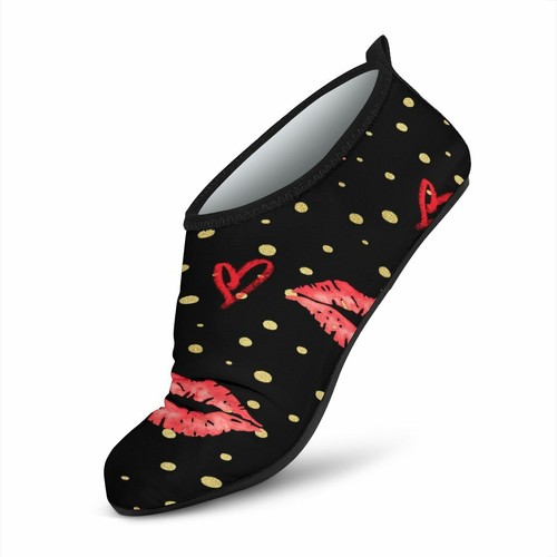 Hearts /& Lips Design Aqua Shoes