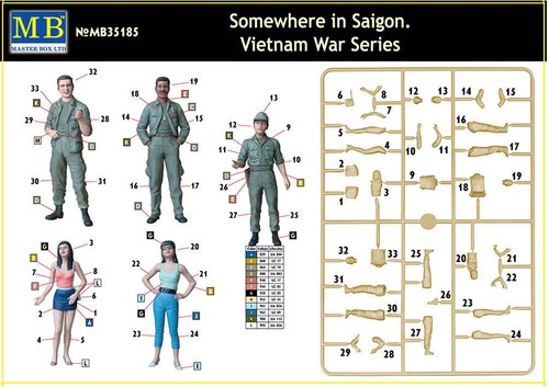 MASTER BOX 35185 1//35 SCALE MODEL SOMEWHERE IN SAIGON VIETNAM WAR SERIES DE