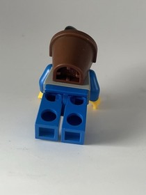 Lego Peasant 6103 Blue Legs & Black Hood Castle Minifigure