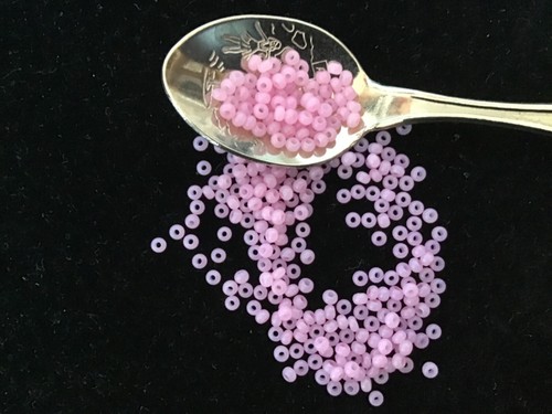 10g+ PRECIOSA Ceco Vetro Seme Perline Taglia 11-Lilla BUSTINA alabastro
