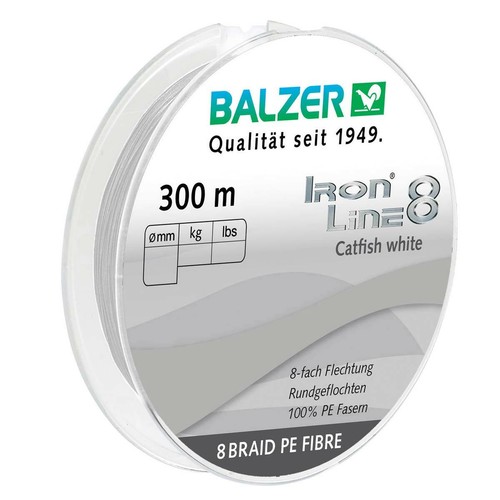 Balzer Iron Line 8 Catfish Wels 300 m Spule geflochte Schnur 0,08 EUR//m