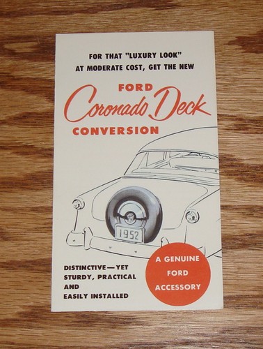 1952 Ford Coronado Deck Conversion Accessory Sales Brochure 52