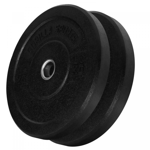 Gorilla Sports Poids disques olympiques Hi Temp avec absorbeur de chocs Noir