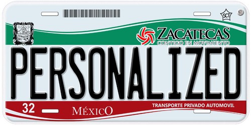 Zacatecas Mexico Any Name Number Novelty Auto Car License Plate C01