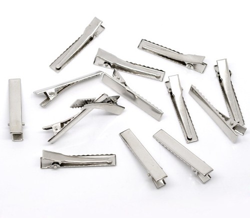 50 Silberf Haarspangen Haarklammer Haarclip Krokodilklemmen 46x8mm