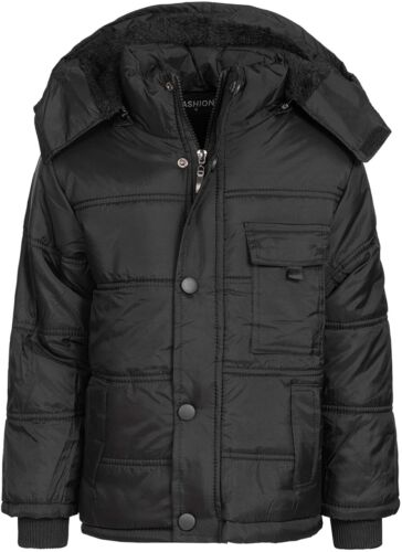 Jungen Jacke Winterjacke Kinder Steppjacke gefüttert mit Teddyfell *NEU* JH50a