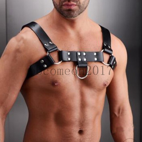 Black Men/'s Leather Chest Body Harness Gay Interest Buckles Clubwear Costume