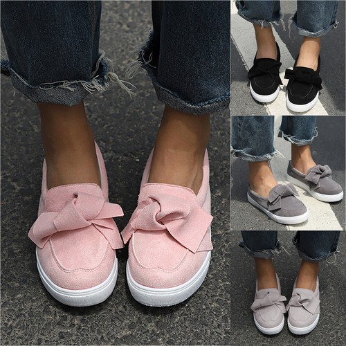Damen Flache Halbschuhe Mokassin Schlupf Loafer Sneaker Slippers Sommer Schuh 43