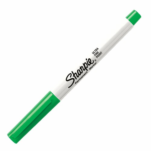 Green Ink 37114 Sharpie Permanent Marker Ultra Fine Point Pack of 5