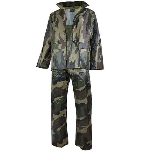 PVC Lange Regenjacke mit Kapuze CCE Tarn Camo Mil-Tec Regenmantel PES