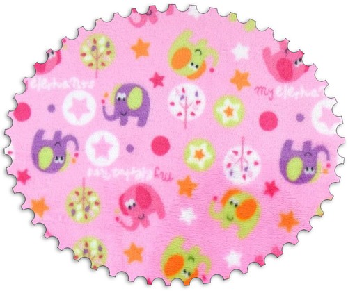 Superflausch éléphant Hellbau//rosede bien-être Polaire Flanelle Teddy softplüsch