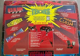 Nintendo Virtual Boy Console In Box With Manuals & Mario’s Tenis Included Mint!!
