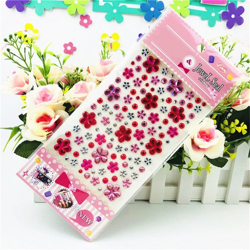 Self Adhesive Glitter Flower Crystal Gems Jewel Diamond Sticker RhinestonODPLUS