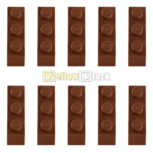 10x LEGO ® 3622 1x3 Pierre Marron Reddish Brown NEUF 