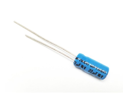 Condensatore Elettrolitico 22uF 16V 85°C Radiale 5x12mm 3 Pezzi