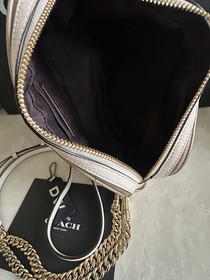 COACH SATURN SPACE STAR DUST CHAIN BAG CHALK/PLATINUM CROSSBODY 28175