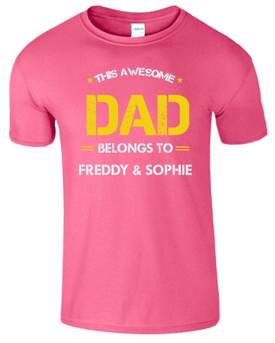 Father/'s Day Gift THIS AWESOME DAD Mens T shirt BELONGS TO Personalised T-shirt