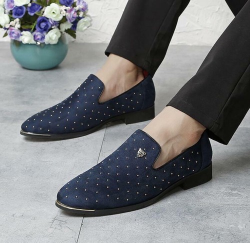 UK 5.5-9.5 Men/'s Slip On Studs Casual Shoes Loafers England Calzado Recreativo