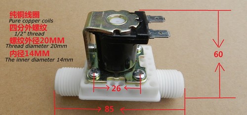 1//2/" N//C AC220V Magnetic N//C Electric Solenoid Valve Water Air Inlet Flow Switch