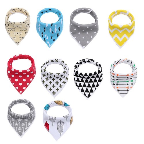 Baby Boys Girls Bibs Saliva Towel Toddler Bandana Triangle Cute Scarf Feeding 1p