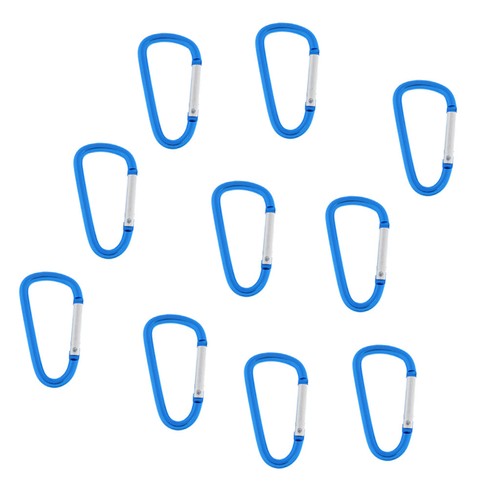 10X Aluminum Carabiner Key Chain Clip Snap Hook Karabiner Keyring Blue