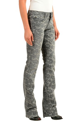Just Cavalli Women/'s Animal Print Stretch Straight Leg Jeans