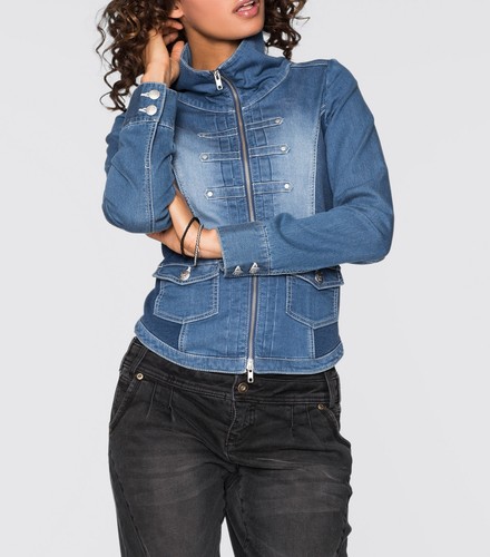 34 Coole Jacke in Jeansoptik in Blau M120-954629 Gr